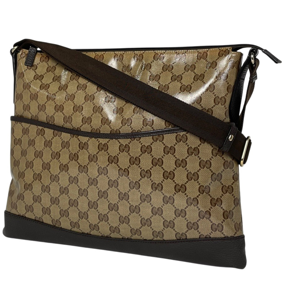 グッチ GUCCI GG柄 ショルダーバッグ 斜め掛け ショルダーバッグ コーティングキャンバス ベージュ ブラウン 374411 レディース 【中古】拍卖