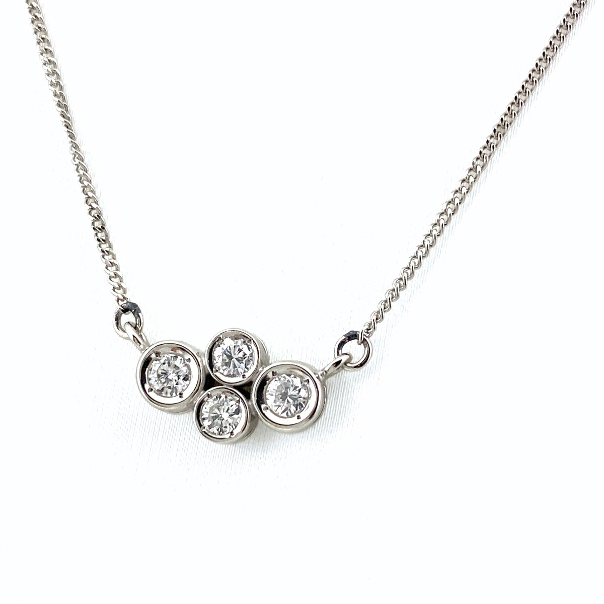 メレダイヤ デザインネックレス プラチナ ペンダント ネックレス Pt850 ダイヤモンド レディース 【中古】拍卖