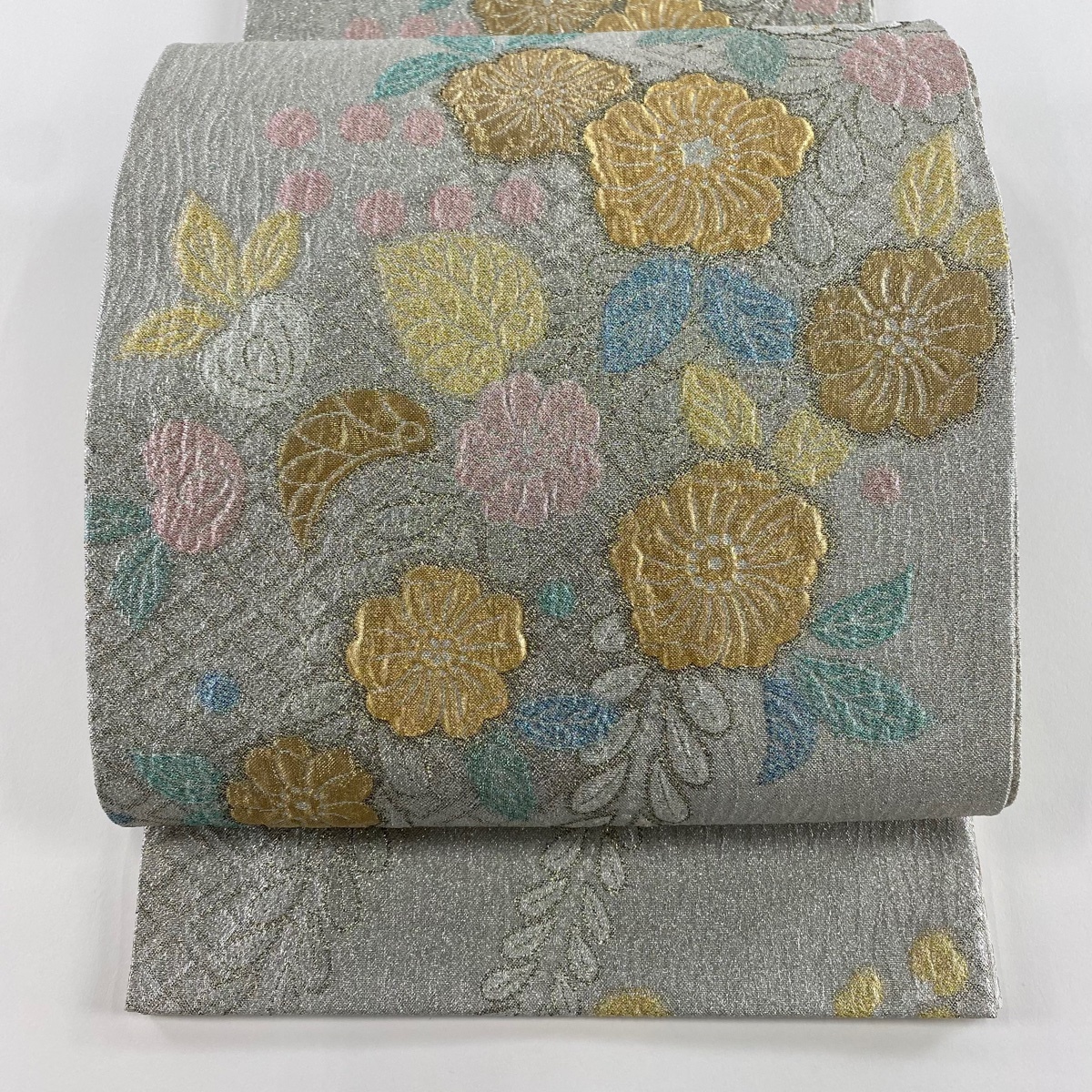 【美品】 袋帯 秀品 振袖向き 辻ヶ花 箔 銀色 六通 正絹 【中古】拍卖