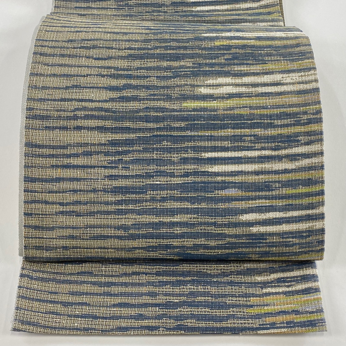袋帯 秀品 霞 金銀糸 青灰色 六通 正絹 【中古】拍卖