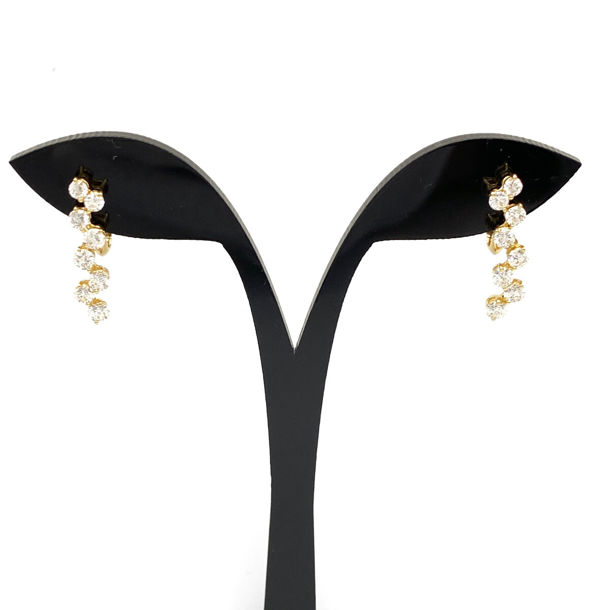 ジュネ Jeunet メレダイヤ デザインイヤリング YG イエローゴールド イヤリング 750 ダイヤモンド レディース 【中古】拍卖