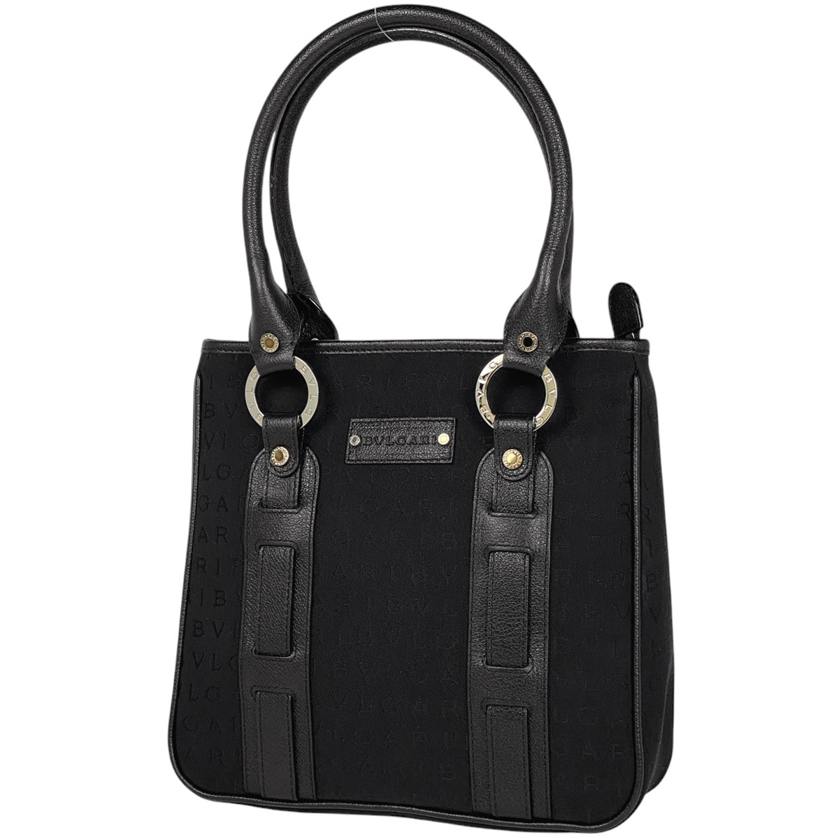 ブルガリ BVLGARI ロゴマニア ハンドバッグ トートバッグ ハンドバッグ キャンバス ブラック レディース 【中古】拍卖