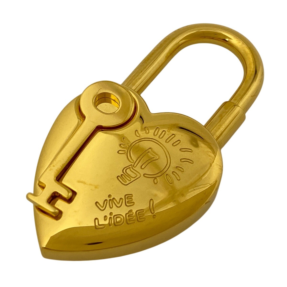 エルメス HERMES ヴィヴィリデ ハートカデナ チャーム ペンダントトップ ファンタジー ハート キー GP ゴールド レディース 【中古】拍卖