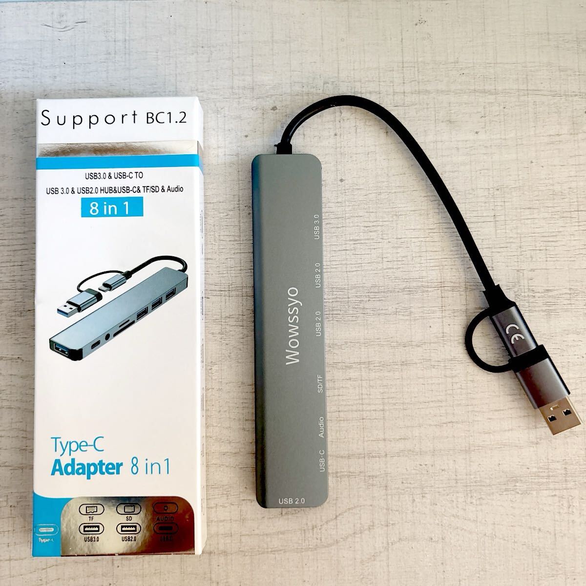 USB Cハブ 8-in-1 ドッキング変換アダプタ【USB 3.0/Type-C/SD&TF/オーディオ】MacBook/iPad Pro/ChromeBook/Surface/Switch/Cデバイス対応拍卖