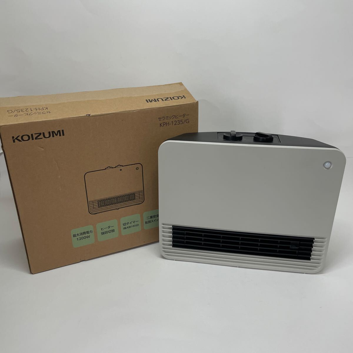 KOIZUMI コイズミ セラミックヒーター タイマー付き グリーン KPH-1235/G 2023年製拍卖