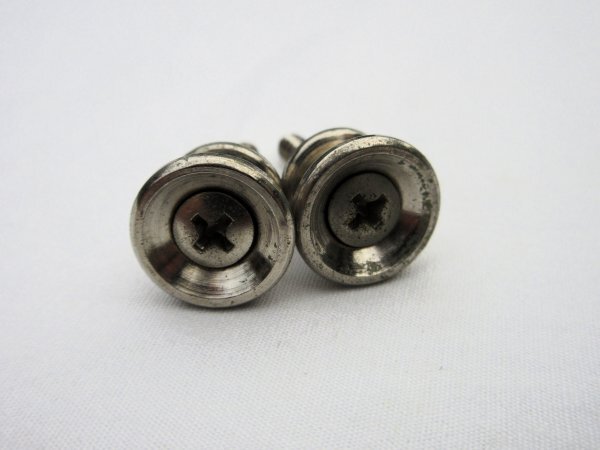 Riverhead リバーヘッド ストラップピン ニッケル 2個 84年製Riverhead ストラト型ギター拍卖