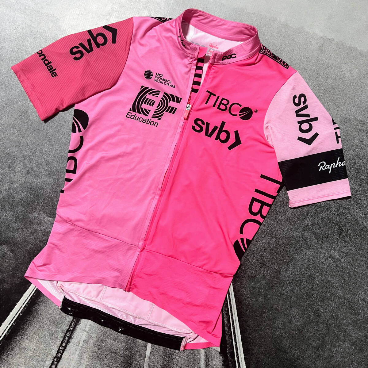 Rapha EF Education TIBCO SVB Pro Team Jersey Sサイズ ピンク ラファ メンズ EF エデュケーション プロチーム トレーニング ジャージ拍卖