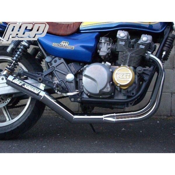 ゼファー400用 エルサウンド ショート管 (メッキ)!マフラー【新品】 国内生産拍卖