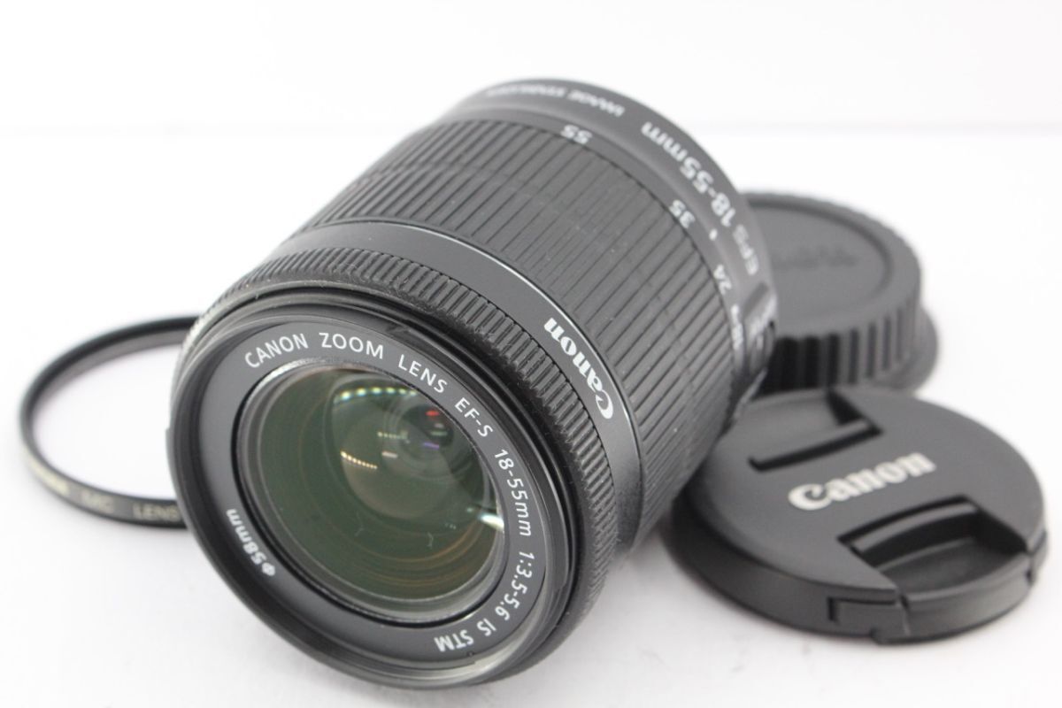★特上品★キヤノン CANON EF-S 18-55mm F3.5-5.6 IS STM 《キャップ フィルター 付き》 #A5440拍卖