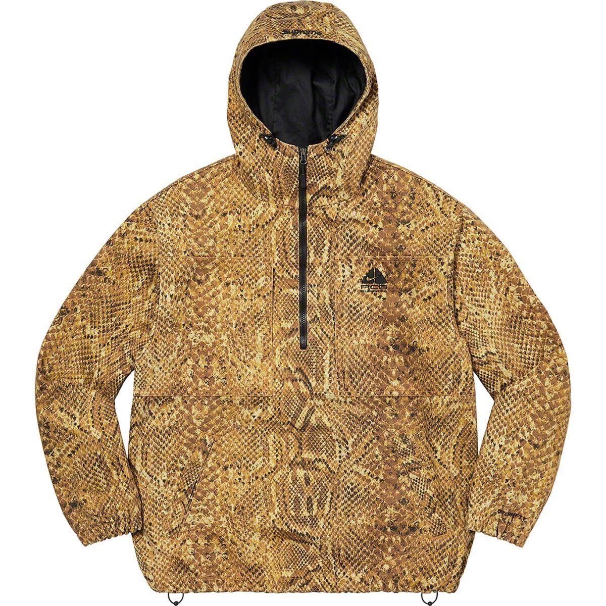 試着のみ 22FW Supreme Nike ACG Denim Pullover Lサイズ Gold Snakeskin シュプリーム/ナイキ ACG デニムプルオーバージャケット拍卖