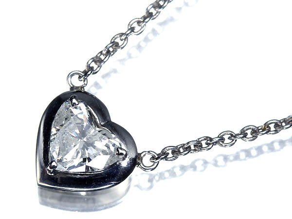 7UO16879SS【売り切り】新品仕上【RK宝石】≪DIAMOND≫ 天然ダイヤモンド 大粒0.77ct Pt900 Pt850 超高級 一粒ダイヤ ネックレス ハート拍卖