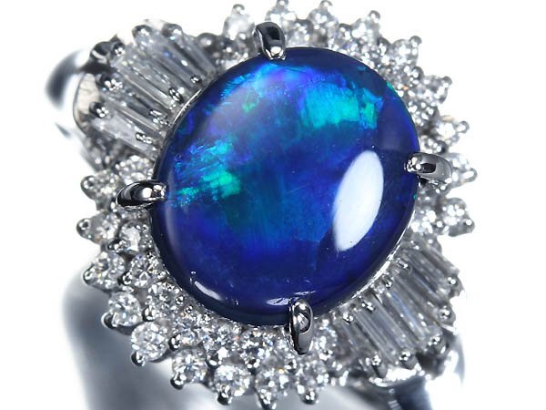 7MI16889SS【売り切り】新品【RK宝石】≪opal≫ 神秘の宝石! 天然ブラックオパール 大粒1.8ct! 極上ダイヤモンド Pt900 高級リング ダイヤ拍卖