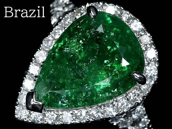 .MOL16664SS【売り切り】新品【RK宝石】超希少 ブラジル産 極上パライバトルマリン 超特大5.44ct 極上ダイヤモンド Pt900 超高級リング GIA拍卖