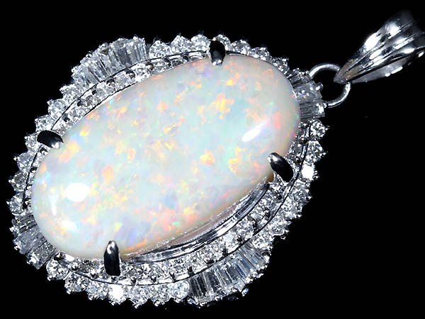 RM17022SS【1円~】新品【RK宝石】≪opal≫ 極上オパール 特大8.62ct!! 極上ダイヤモンド 1.3ct Pt900 超高級ペンダントヘッド ネックレス拍卖