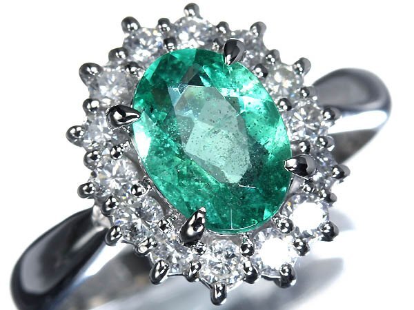 MV17011SS【1円~】新品仕上【RK宝石】≪Emerald≫ ジュエリーマキ 上質エメラルド 大粒0.92ct 極上ダイヤモンド Pt850 高級リング拍卖