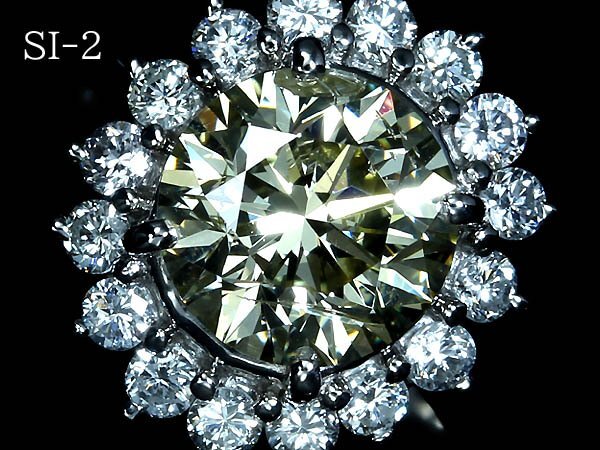VOL16712SS【1円~】新品【RK宝石】《DIAMOND》SI-2 GOOD 極上イエローダイヤモンド 特大2.003ct 極上脇石クリアダイヤ Pt900 超高級リング拍卖