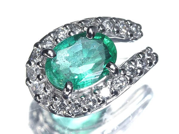 VV17059S【1円~】新品【RK宝石】≪Emerald≫ 極上エメラルド 0.61ct 極上ダイヤモンド Pt900 高級ペンダントヘッド ネックレス ダイヤ拍卖