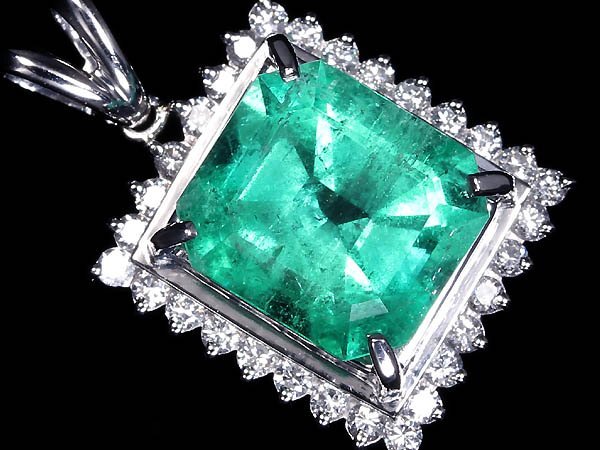 IVM17055S【1円~】新品【RK宝石】≪Emerald≫ 極上エメラルド 特大3.33ct 極上ダイヤモンド Pt900 超高級ペンダントヘッド ネックレス拍卖