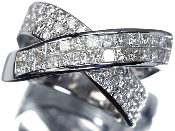 IMV17014SS【1円~】新品仕上【RK宝石】シャレード 極上ダイヤモンド 総計2.00ct!! Pt900 超高級リング ミステリーセッティング ダイヤ拍卖