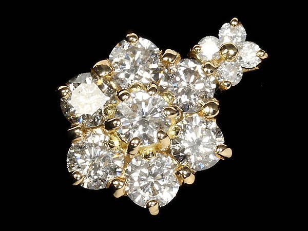 VU16862D【1円~】新品【RK宝石】《Diamond》 極上ダイヤモンド 総計1.00ct K18 高級ペンダントヘッド ネックレス ダイヤ フラワー拍卖