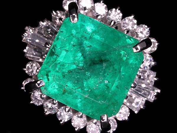 IOL17051S【1円~】新品【RK宝石】《Emerald》極上エメラルド 特大3.82ct!! 極上ダイヤモンド 総計0.5ct Pt900 超高級リング ダイヤ拍卖