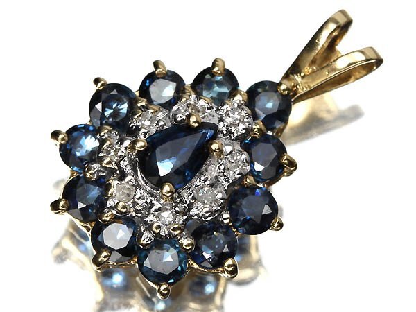 VK17046S【1円~】新品【RK宝石】極上サファイア 極上脇石サファイア 総計1.00ct 極上ダイヤモンド K18 高級ペンダントヘッド ダイヤ拍卖