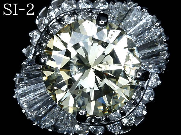 MUL16900SS【1円~】新品【RK宝石】SI-2 GOOD 極上イエローダイヤモンド 超特大3.278ct 極上脇石ダイヤ 0.88ct Pt900 超高級リング ダイヤ拍卖