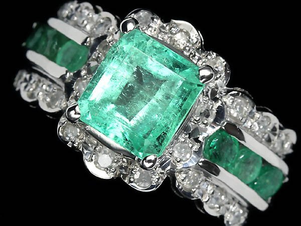 MM17071S【1円~】新品【RK宝石】≪Emerald≫ 上質エメラルド 大粒1.00ct 天然脇石エメラルド 天然ダイヤモンド Pt900 高級リング ダイヤ拍卖