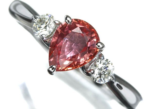 OV16905SS【1円~】新品【RK宝石】《Sapphire》希少宝石 極上パパラチャサファイア 大粒0.89ct 極上ダイヤモンド Pt900 高級リング拍卖