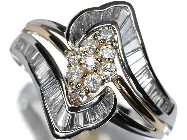 UZ16988T【1円~】新品仕上【RK宝石】《Diamond》豪華絢爛!! 極上ダイヤモンド 総計1.00ct!! Pt900 K18 高級リング ダイヤ拍卖
