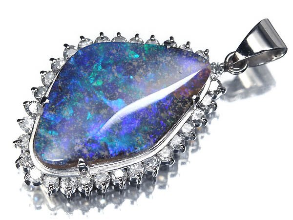 KK17005T【1円~】新品【RK宝石】《Opal》天然ボルダーオパール 大粒4.9ct 極上ダイヤモンド 0.62ct Pt900 高級ペンダントヘッド ダイヤ拍卖