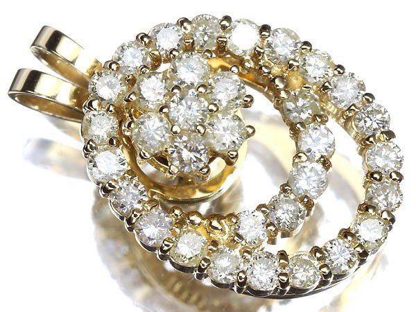 UZ16973T【1円~】新品【RK宝石】《Diamond》 上質イエローダイヤモンド 総計1.00ct K18 回転デザイン 高級ペンダントヘッド ネックレス拍卖