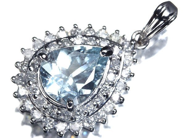 OV16972T【1円~】新品【RK宝石】≪Aquamarine≫ 極上アクアマリン 極上ダイヤモンド 総計0.58ct Pt900 高級ペンダントヘッド ネックレス拍卖