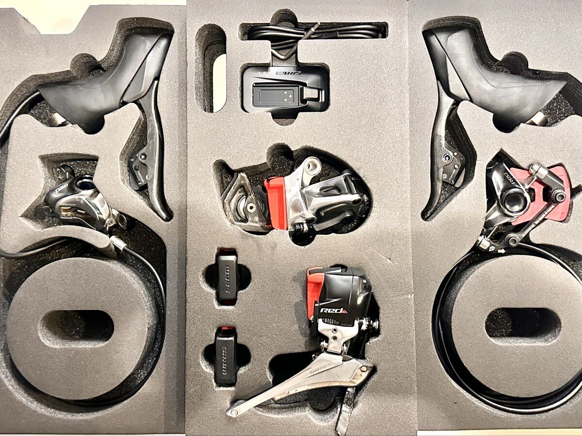 SRAM RED eTap HRD 22 2×11S 電動シフト 油圧ブレーキレバー&ブレーキキャリパー 前後ディレーラーセット 拍卖