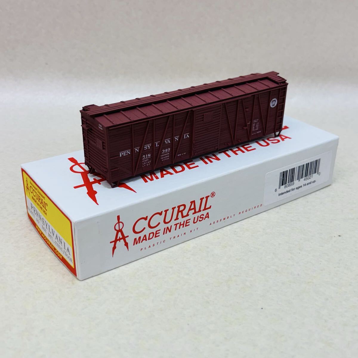 E3845★未組立品★HOゲージ Accurail PENNSYLVANIA #45021 コンテナ 40‘ BOX MTL ENDS DOOR 鉄道模型★錆あり★現状品★同梱不可拍卖