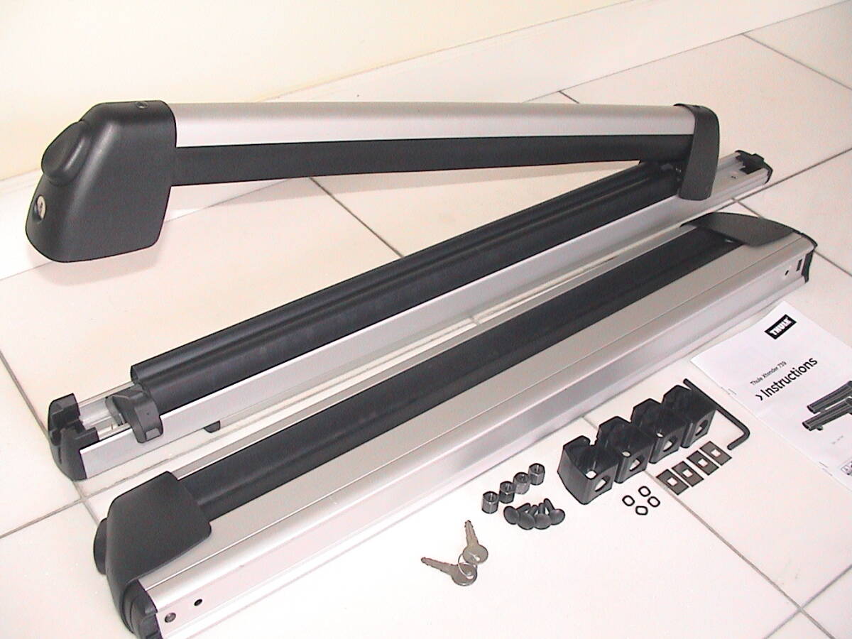 313【送料安】THULE スーリー★th739 エクステンダー(th7325前モデル)★カギ付/スライド★スクエアバー専用/USED拍卖