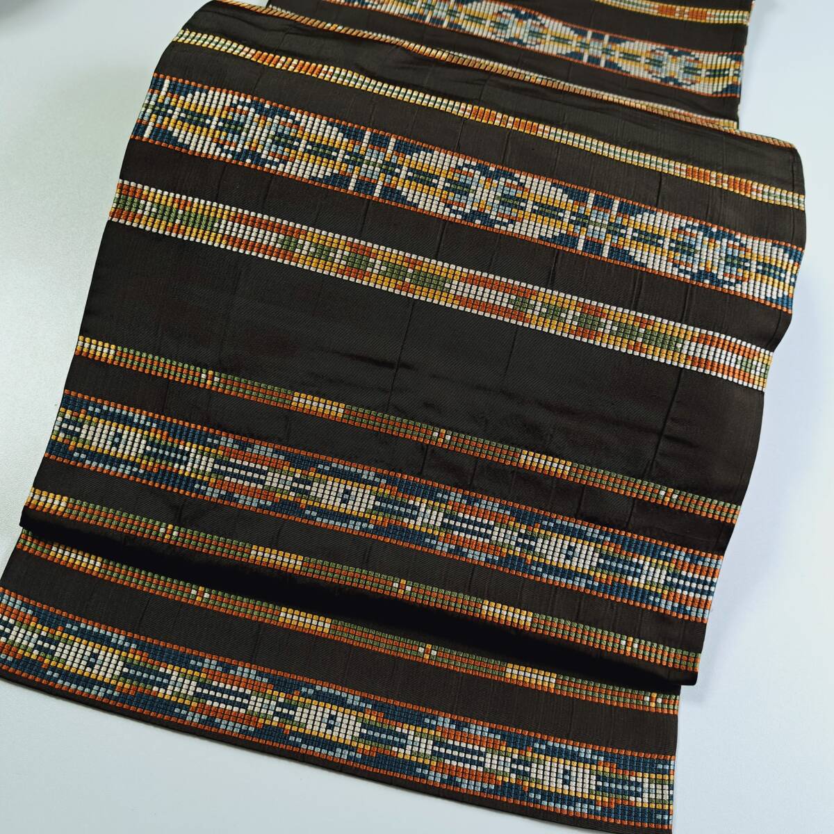 即決■着物の越田■幅31.5 長さ441.5 正絹 洒落袋 黒地 可愛い ■む30J05拍卖