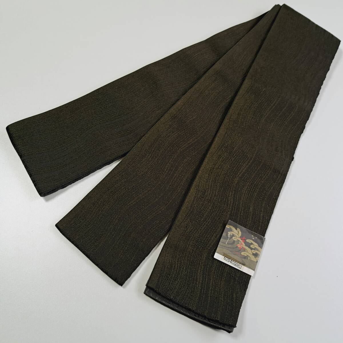 即決■着物の越田■幅10.5 長さ392 正絹 角帯 深いグリー系 シック 渋い シンプル■む30J10拍卖