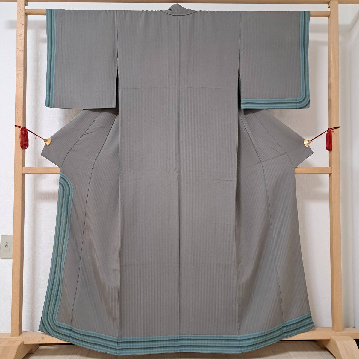 即決■着物の越田■裄65身丈162 正絹 付下げ 紋無し カジュアル グレー おでかけ■め22R09拍卖