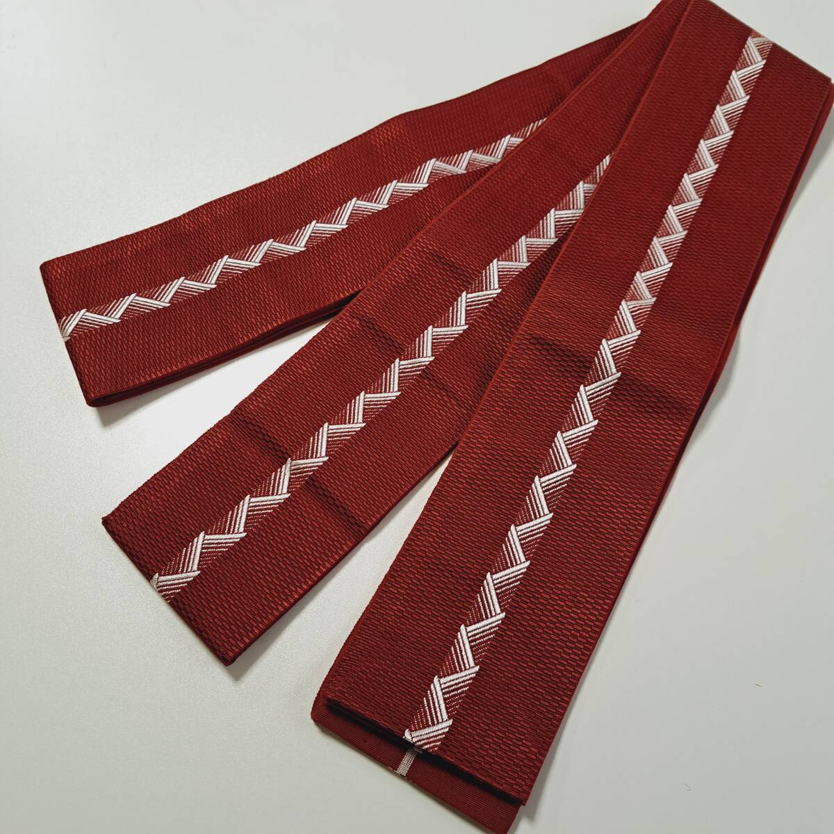 即決■着物の越田■幅9.7 長さ375 角帯 深みのある赤系 ■め14J04拍卖