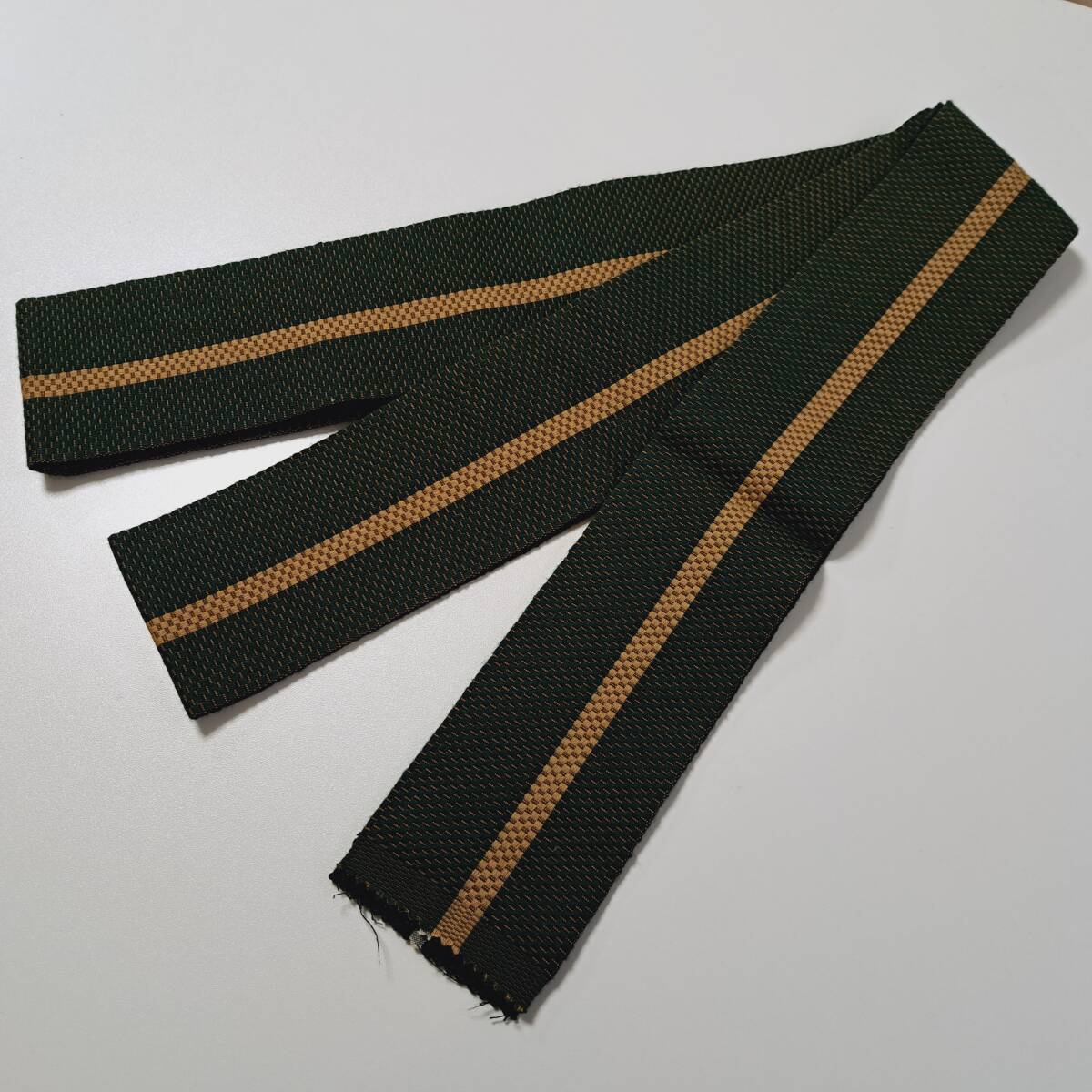 即決■着物の越田■幅9 長さ378 角帯 深いグリー系 縞 シンプル ■め14J05拍卖