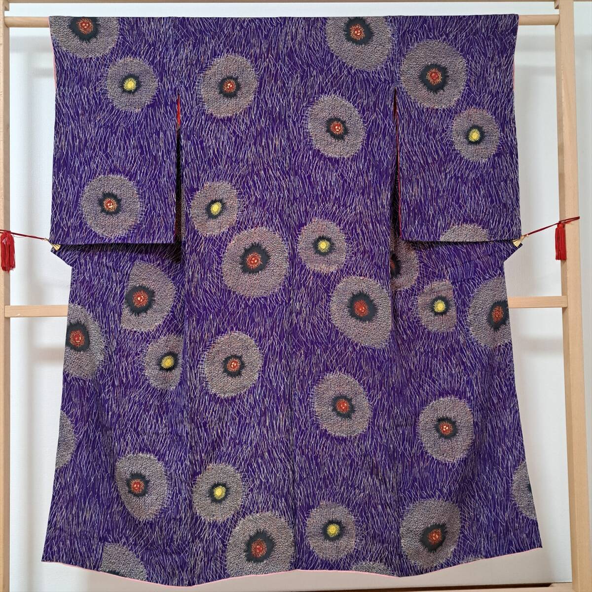 即決■着物の越田■裄64身丈150 正絹 アンティーク着物 カジュアル リメイクにも ■め23R04拍卖