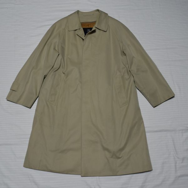 ★バーバリーロンドン★ ベージュカーキ#ノバチェック柄羊毛&カシミヤのライナー付大人の着こなしができるステンカラー バルマカーンコート拍卖