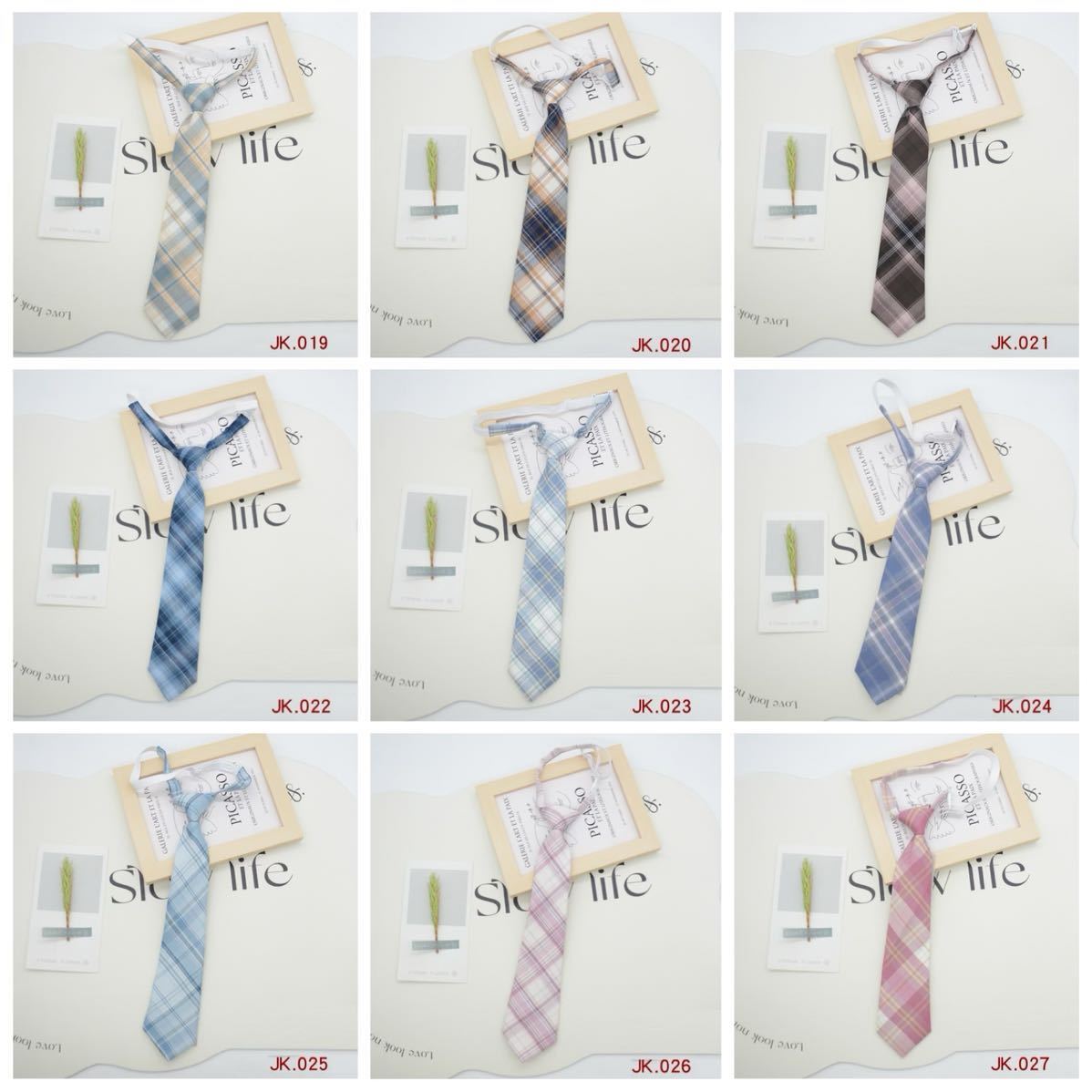 JKファッション JKコーデ JK 学生 高校生 制服 スクールネクタイ 制服ネクタイ ボウタイ チェック柄 レディース ワンタッチ式 No.19〜27拍卖
