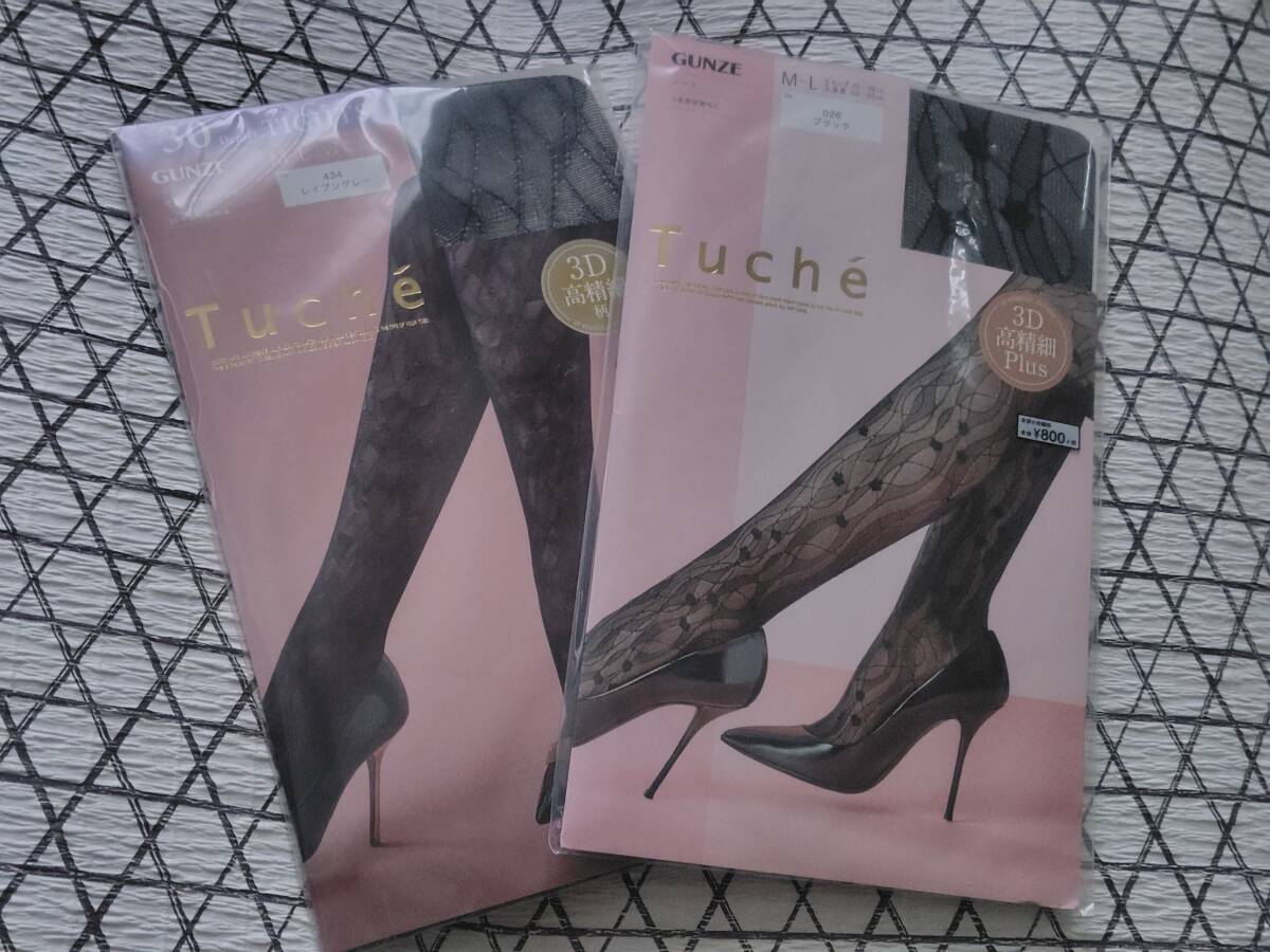 レース柄*レア*グンゼ*Tuche*パンティストッキング*パンスト*M-L*美脚*GUNZE*柄タイツ*3D高精細プラス*高精細*ブラック*3D*花柄*30デニール拍卖