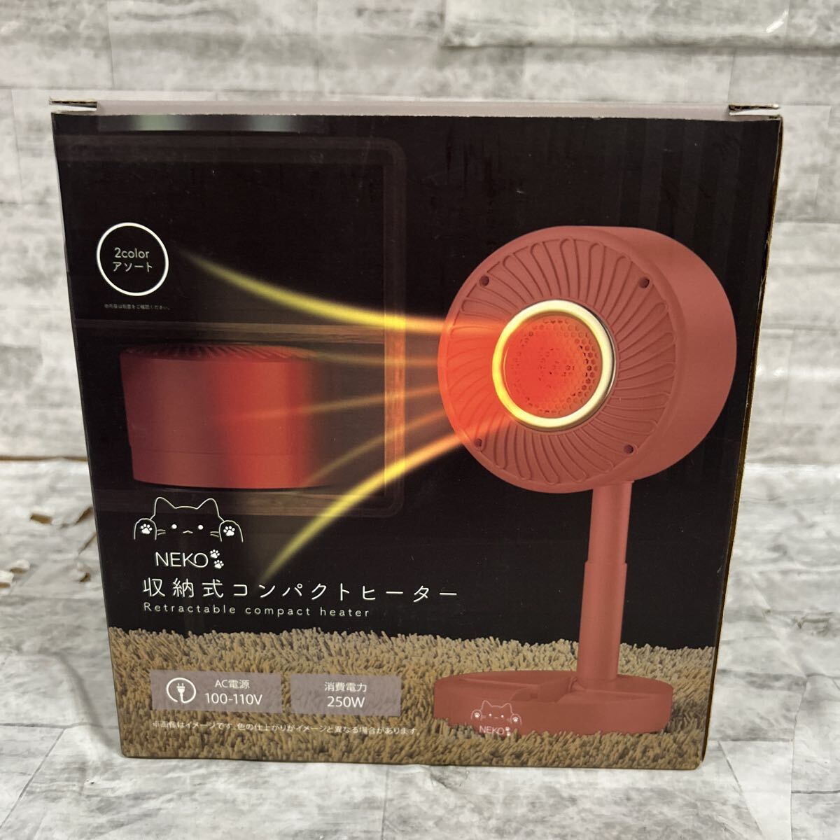 SKAM-2378 ▲ ヒーター 未使用 保管品 収納式コンパクトヒーター red レッド NEKO 扇風機拍卖