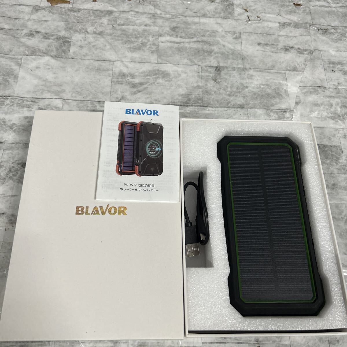 SKAM-2418 ▲ モバイルバッテリー BLAVOR PN-W12 ソーラーモバイルバッテリー 通電のみ確認済み拍卖
