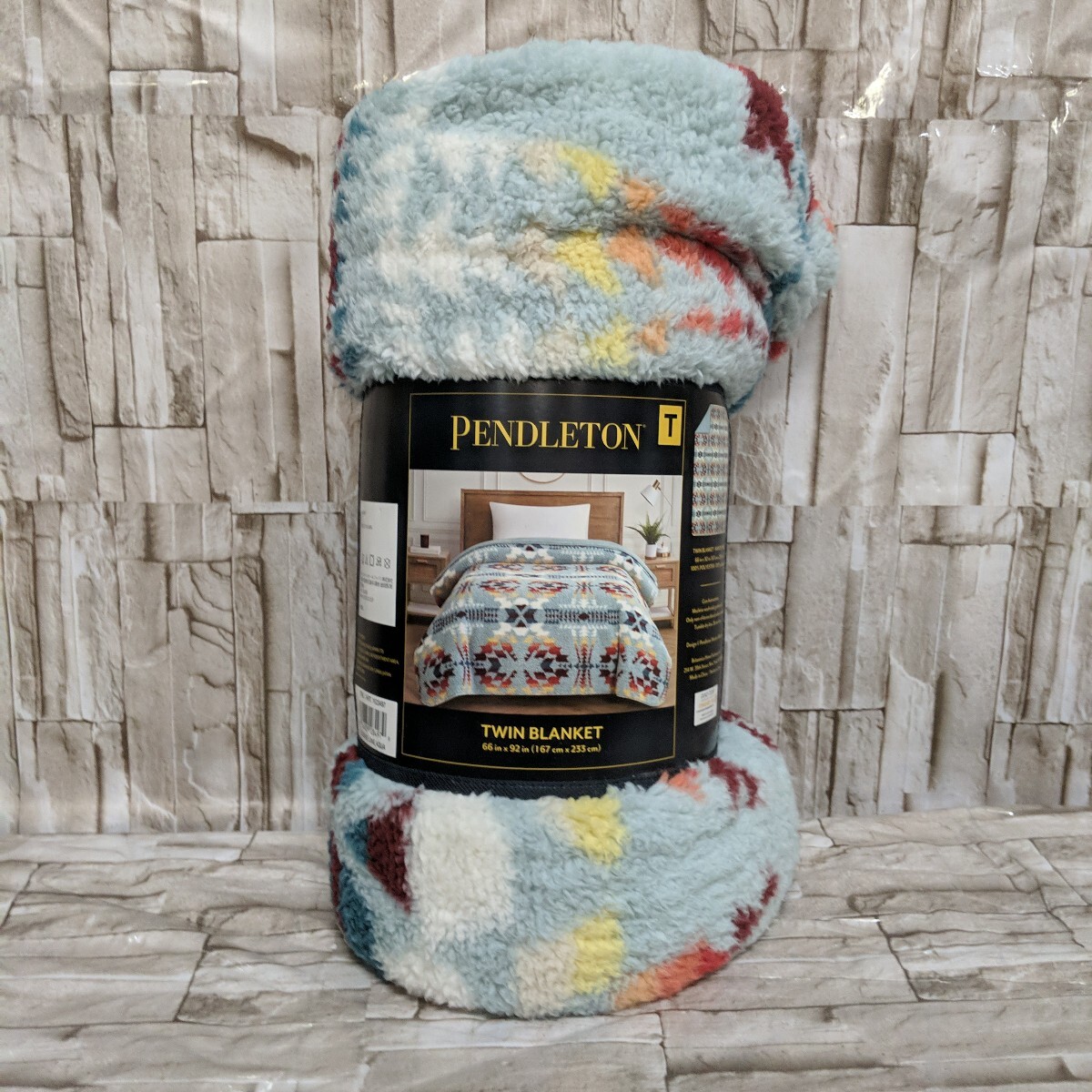 SKSZ1543 ▲  毛布 新品未使用 ペンドルトン コストコ ツインブランケット 水色  167×233cm 寝具 PENDLETON 拍卖