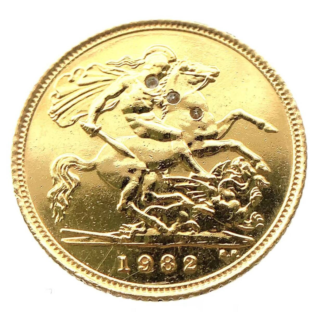 23494 ソブリン金貨 聖ジョージ竜退治 エリザベス2世 金貨 イギリス 1982年 22金 3.9g イエローゴールド GOLD コレクション 美品拍卖