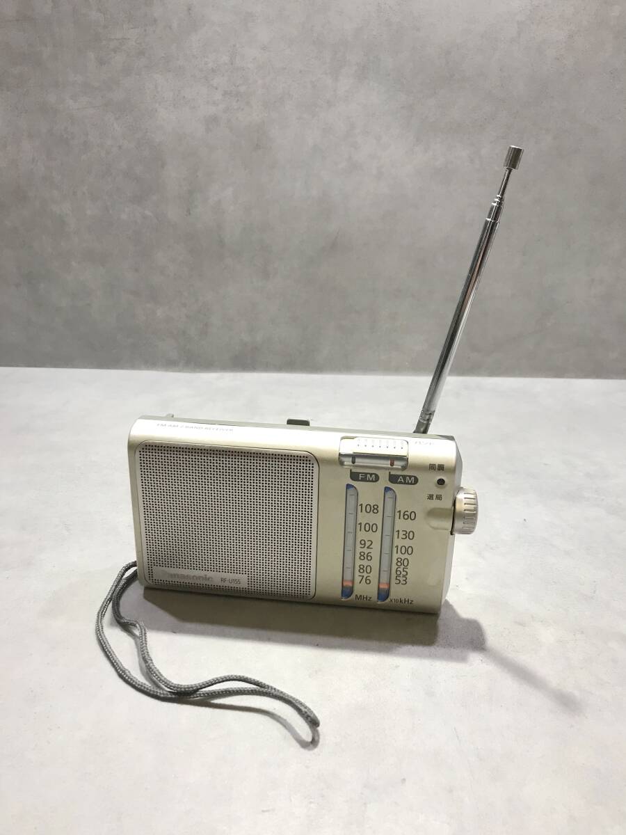 ポータブルラジオ【S14090◎】Panasonic パナソニック FM/AM 2バンド RF-U155 251028拍卖